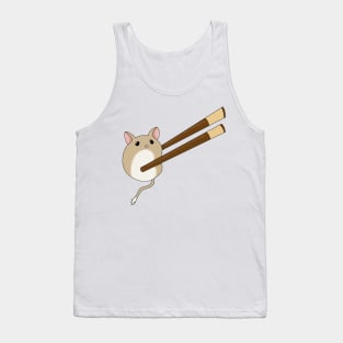 Cute golden gerbil mochi with chopsticks Tank Top